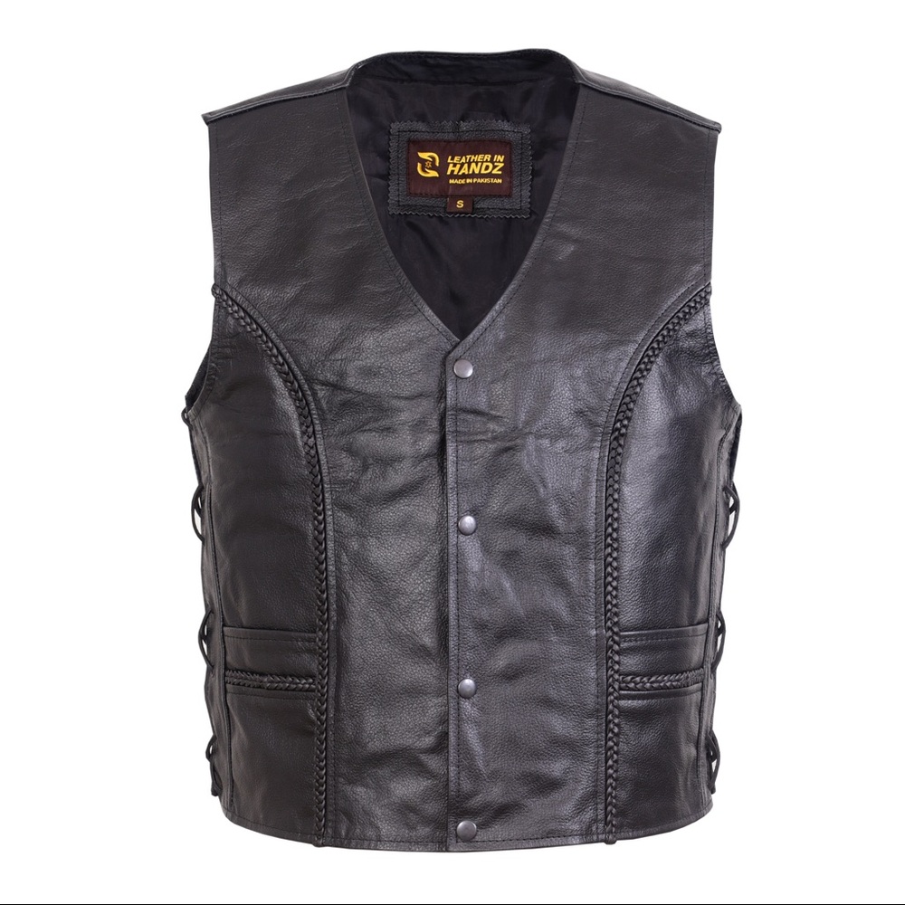 Leather braided concealed carry vest